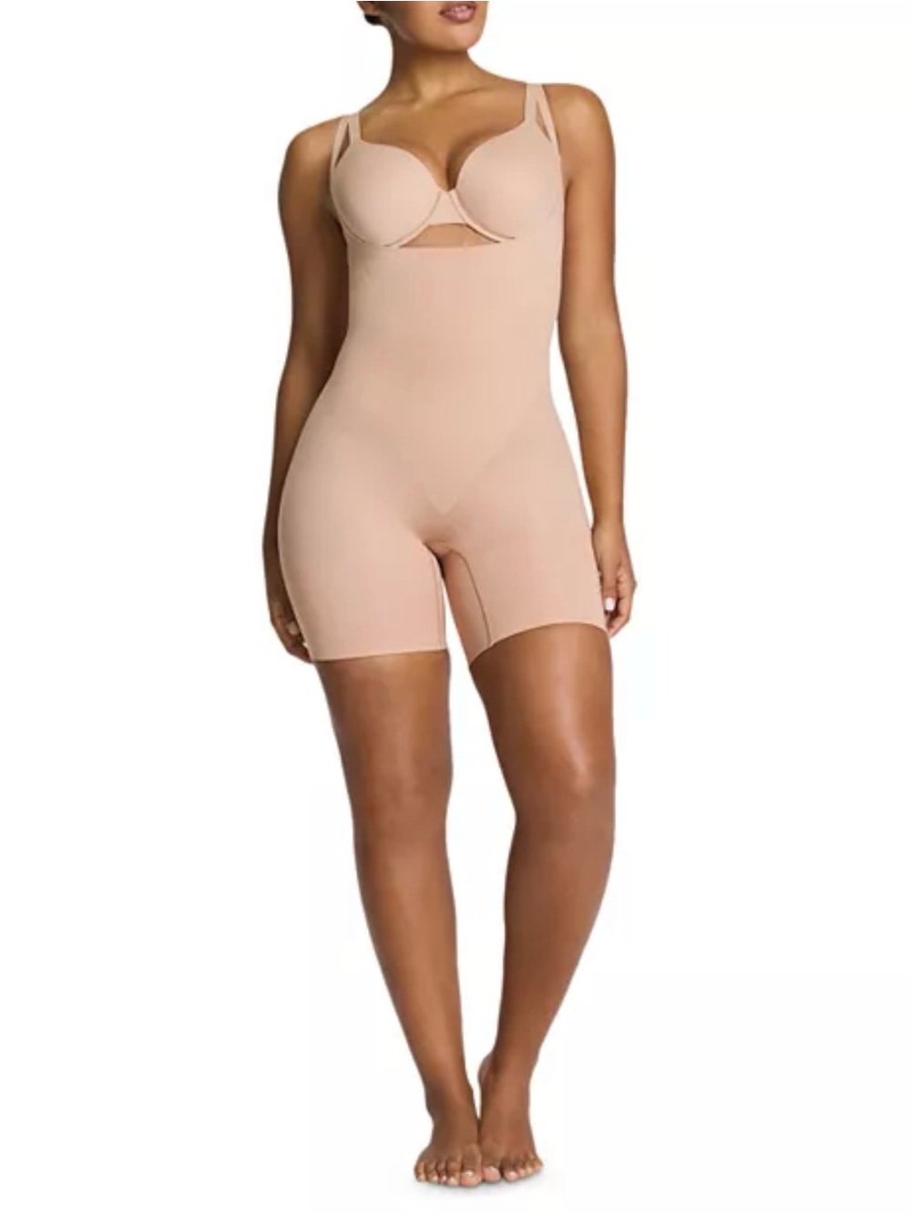 NWT Spanx SPANXsculpt GoFigure Open-Bust Bodysuit - CHAI Medium M